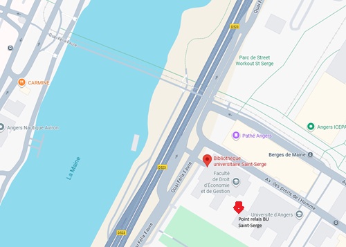 Plan Google mpas, BU Saint-Serge et point relais. Lien clicable Google Maps.