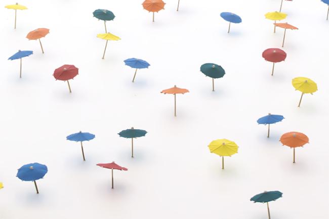 parasols en céramique de l'exposition